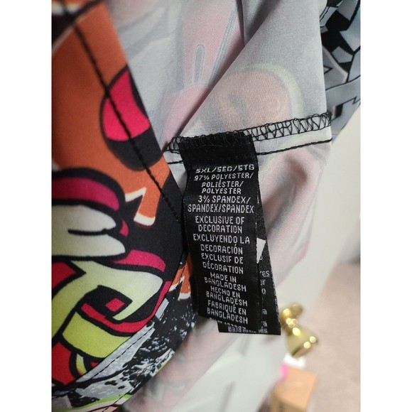 NWT Fresh Prince of Bel-Air Graffiti Button Up Shirt Men's Size 5XL - Picture 5 of 6